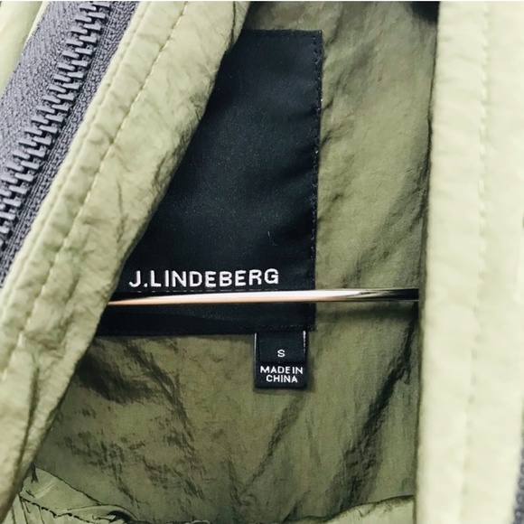 J Lindeberg Farren Nickel Memo Military Jacket Nylon Olive Green Size Small - Picture 2 of 9